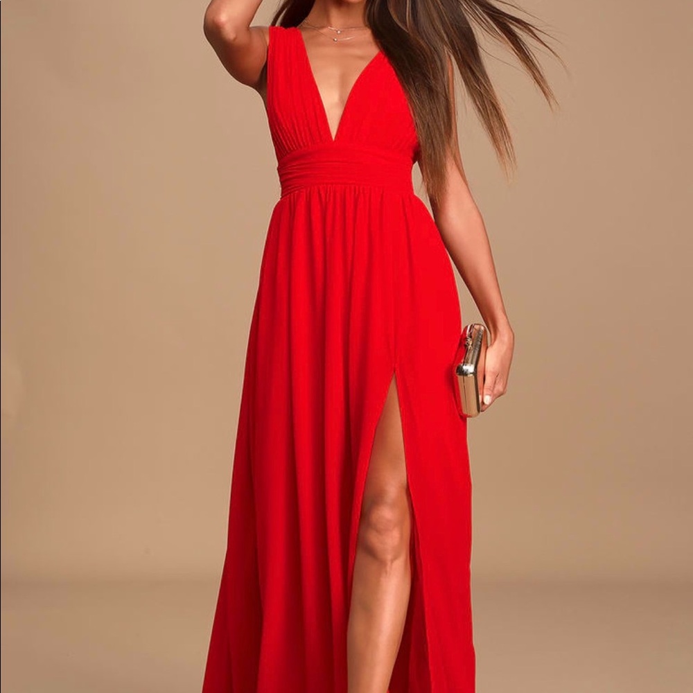 Heavenly hues red maxi dress